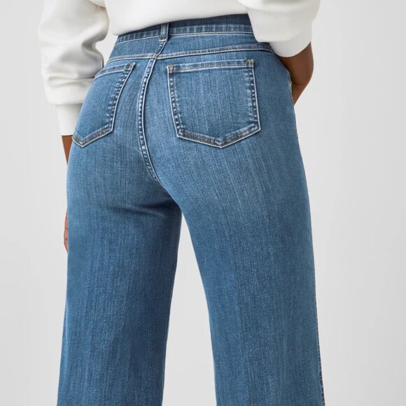 SPANXshape™ EveryWear Seamed-Front Wide Leg Jeans, Vintage Indigo - Picture 3 of 7